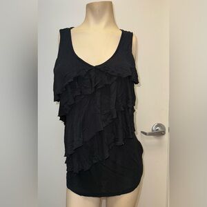 Black Ruffled Women's Top
